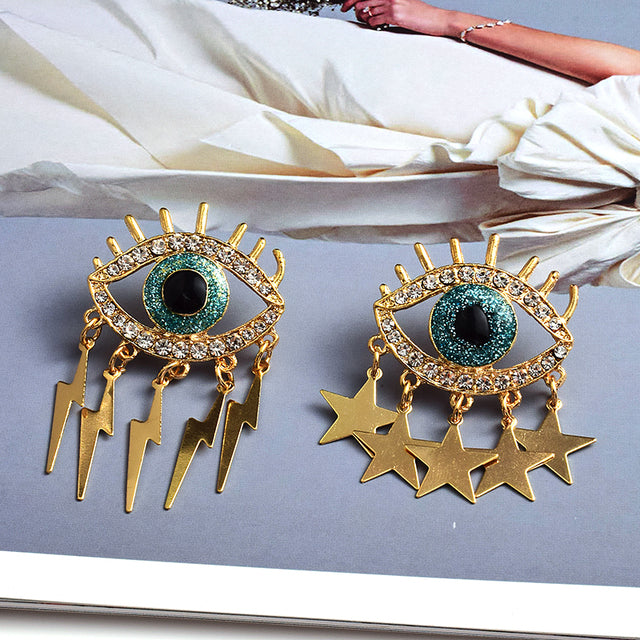 Nazar Eye Earrings - Floral Fawna