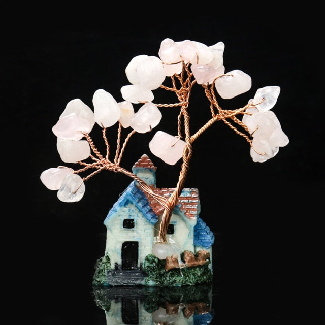 Amethyst Tree House Ornament - Floral Fawna