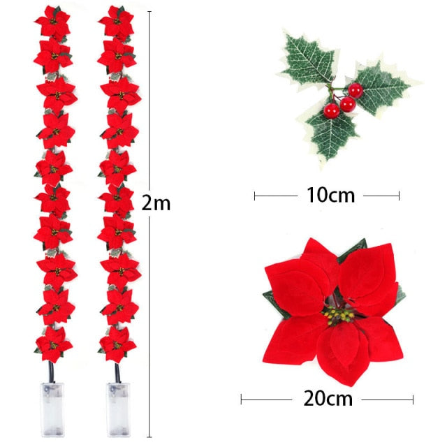 LED Christmas Holly &amp; Amaryllis Flowers - Floral Fawna