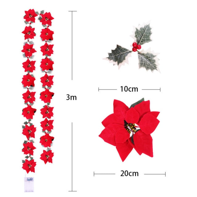 LED Christmas Holly &amp; Amaryllis Flowers - Floral Fawna