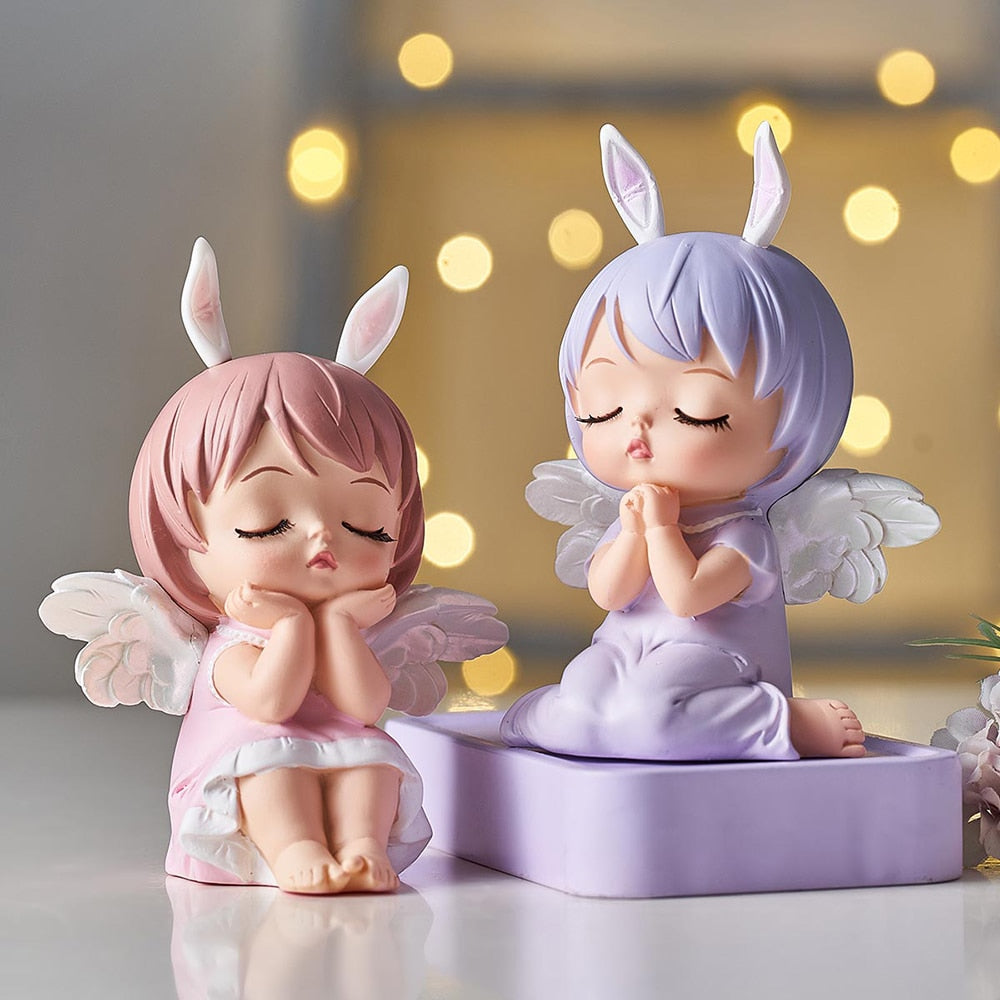 Christmas Angel Figurines - Floral Fawna