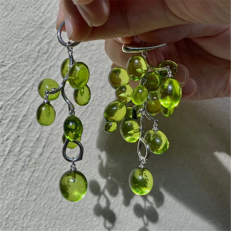 Grape Drop Earrings - Floral Fawna