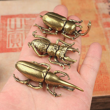 Brass Beetle Ornaments - Floral Fawna