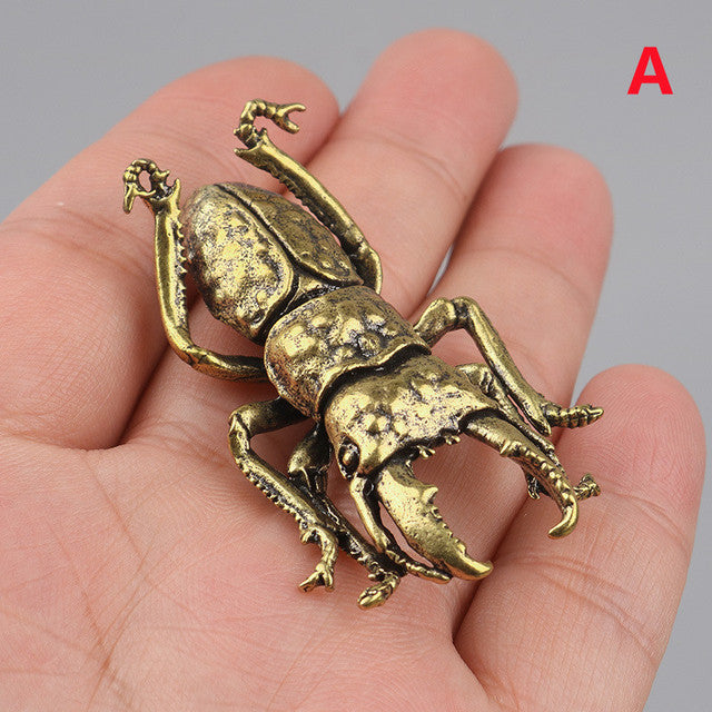 Brass Beetle Ornaments - Floral Fawna