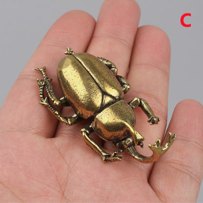 Brass Beetle Ornaments - Floral Fawna