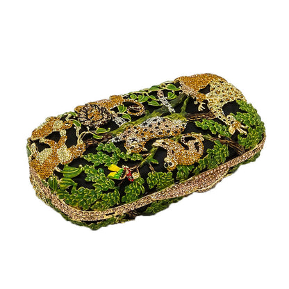 Jungle Animal Crystal Clutch Bag - Floral Fawna