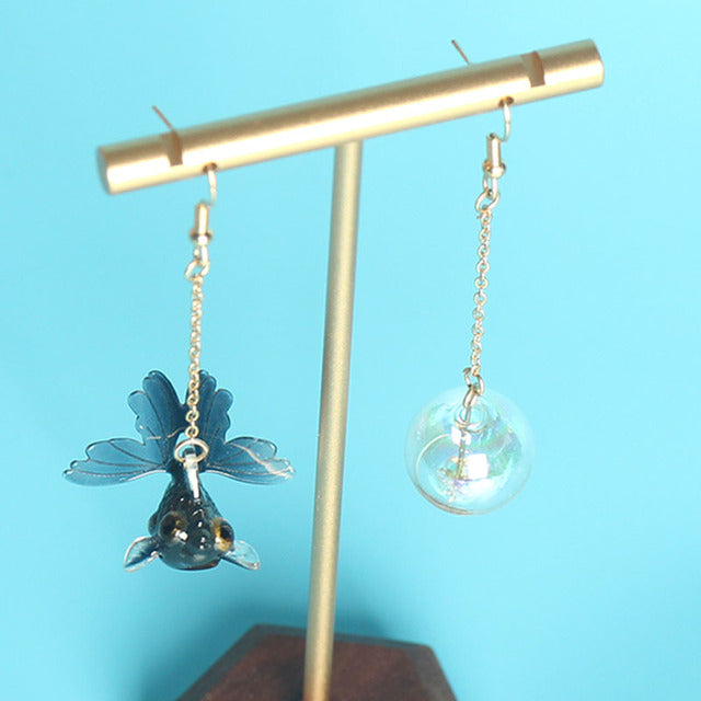 Irregular Goldfish Bubble Dangle Earrings - Floral Fawna