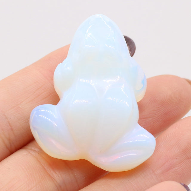 Carved Frog Crystal - Floral Fawna