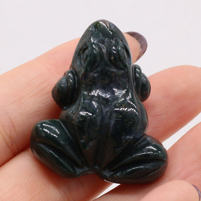 Carved Frog Crystal - Floral Fawna