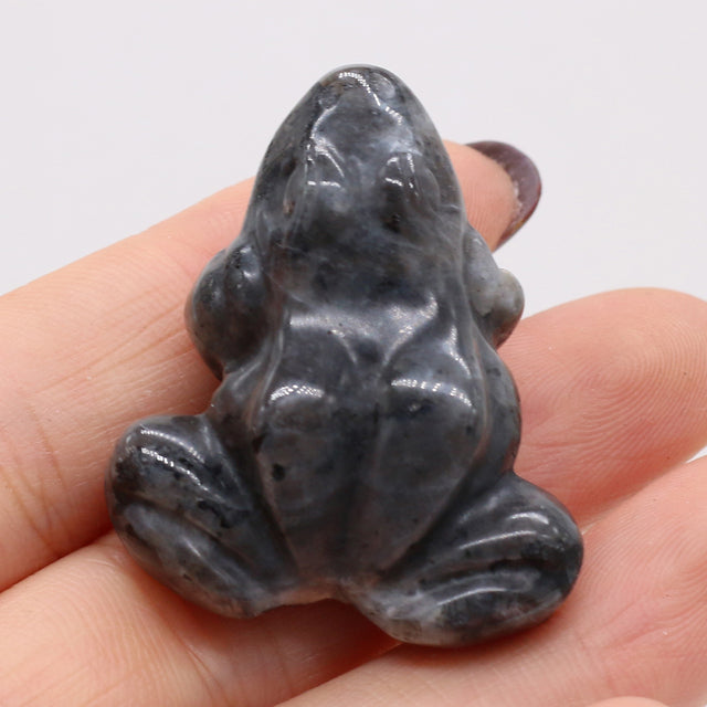 Carved Frog Crystal - Floral Fawna