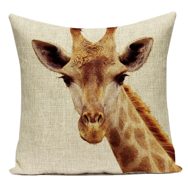 Animal Cushion Cover - Floral Fawna