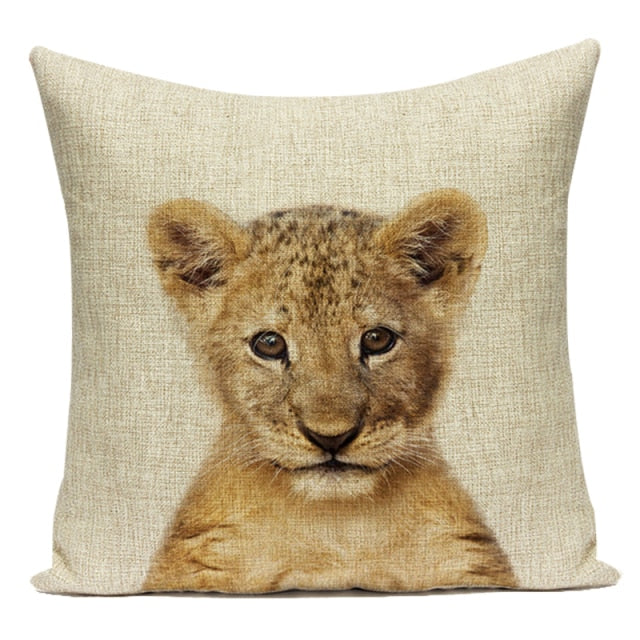 Animal Cushion Cover - Floral Fawna