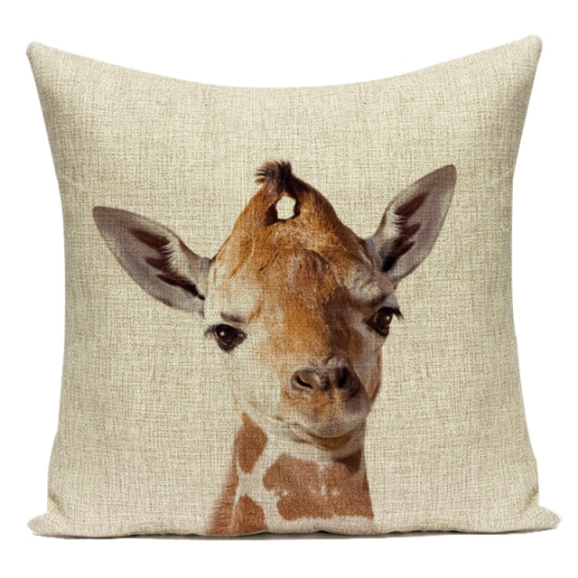 Animal Cushion Cover - Floral Fawna