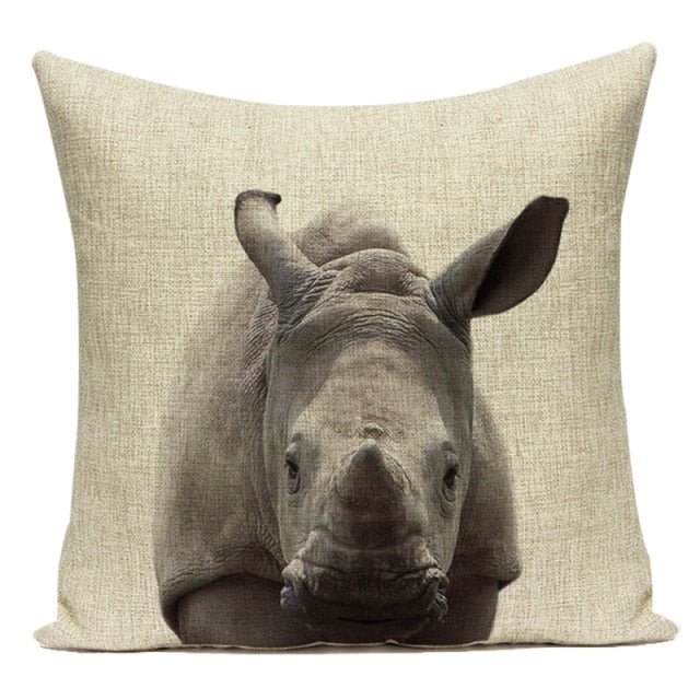 Animal Cushion Cover - Floral Fawna