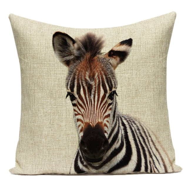 Animal Cushion Cover - Floral Fawna