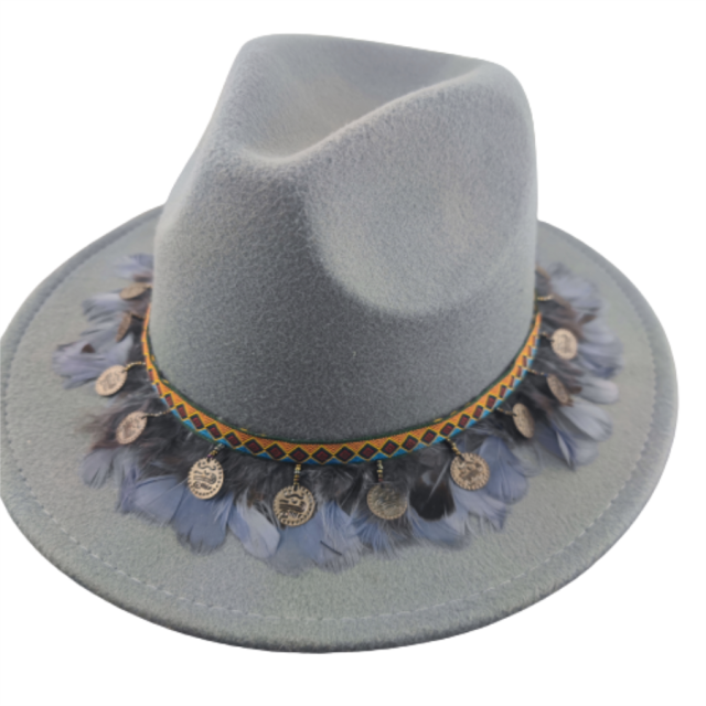 Western Style Boho Fedora Hat - Floral Fawna