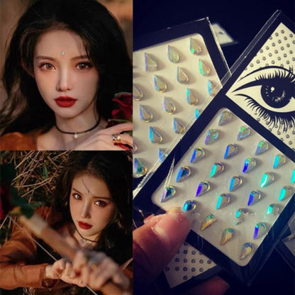 Sparkling Rhinestone Facial Art Stickers - Floral Fawna