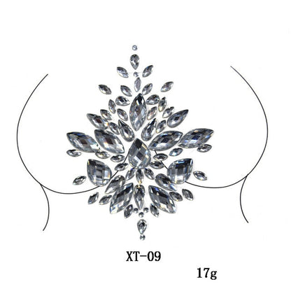 Sparkling Rhinestone Facial Art Stickers - Floral Fawna