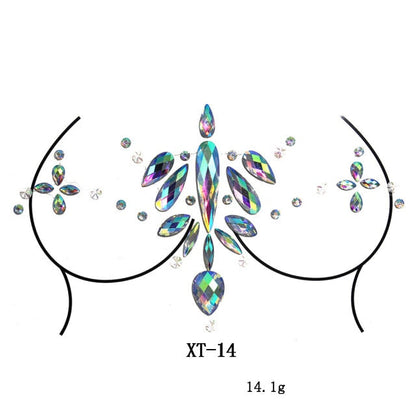 Sparkling Rhinestone Facial Art Stickers - Floral Fawna