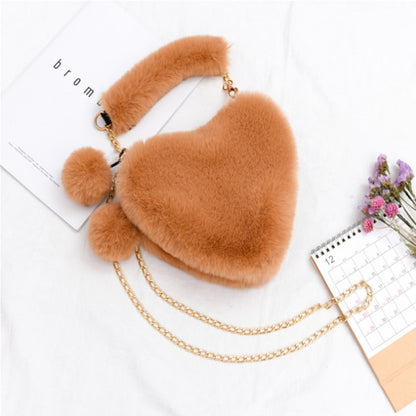 Faux Fur Heart Shaped Bag - Floral Fawna