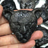 Obsidian Crystal Leopard Head - Floral Fawna