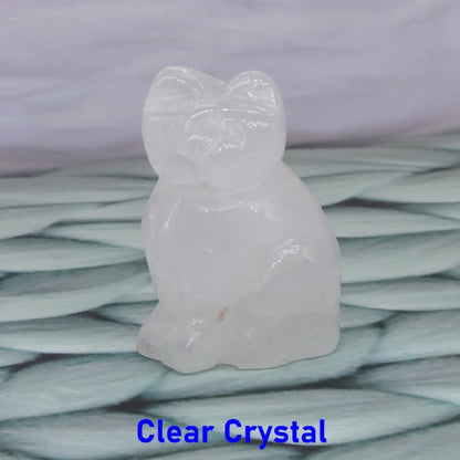 Carved Cat Crystal - Floral Fawna