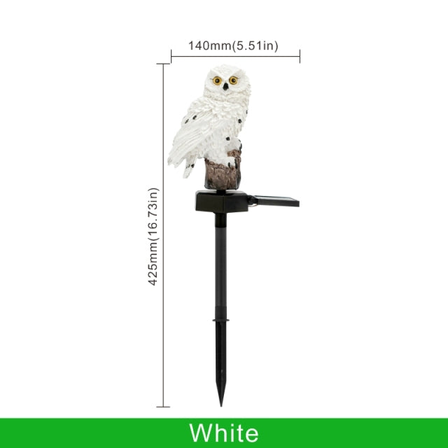 LED Solar Owl Outdoor Lamp - Floral Fawna