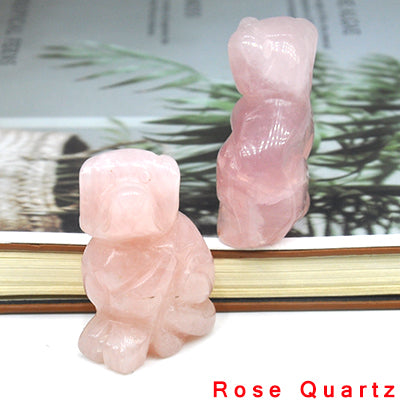 Carved Dog Crystal - Floral Fawna