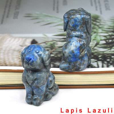 Carved Dog Crystal - Floral Fawna