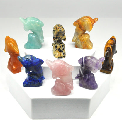 Carved Dolphin Crystal - Floral Fawna