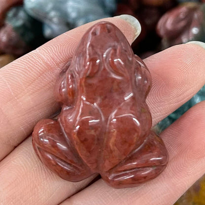 Carved Frog Crystal - Floral Fawna