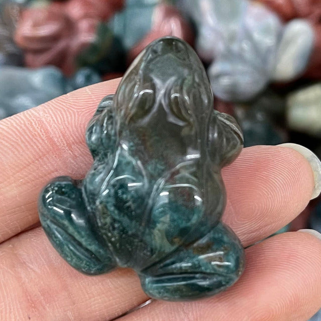 Carved Frog Crystal - Floral Fawna