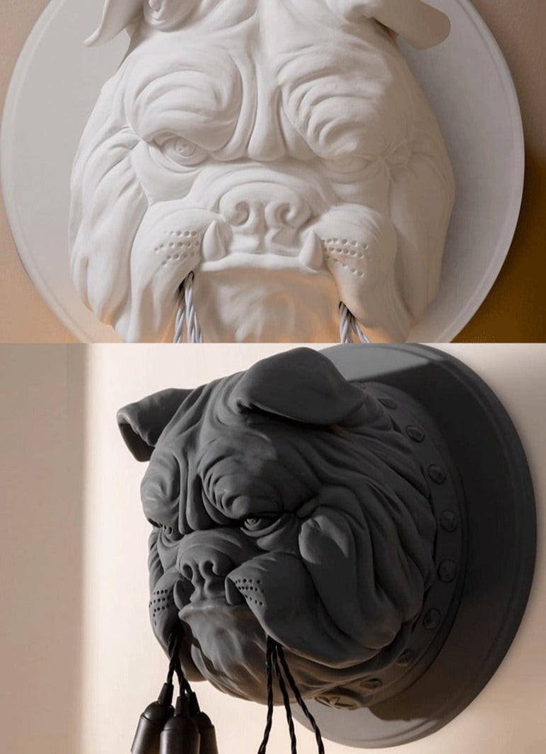 English Bulldog Wall Lamp - Floral Fawna