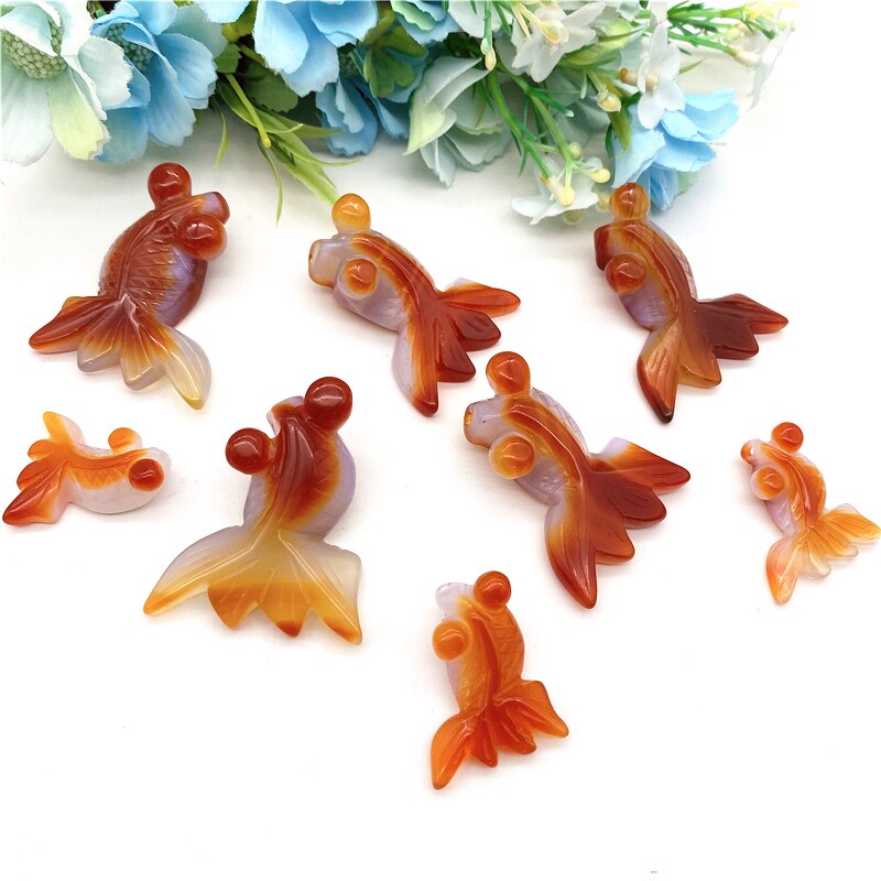 Carnelian Agate Goldfish - Floral Fawna