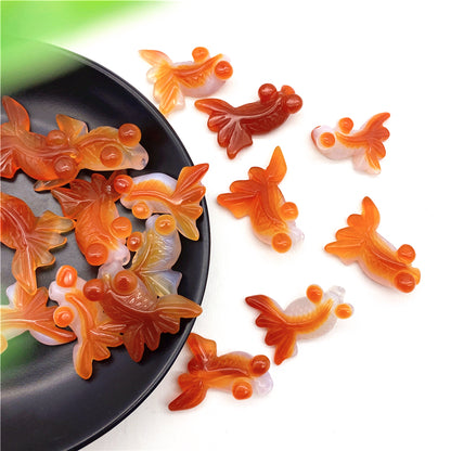 Carnelian Agate Goldfish - Floral Fawna