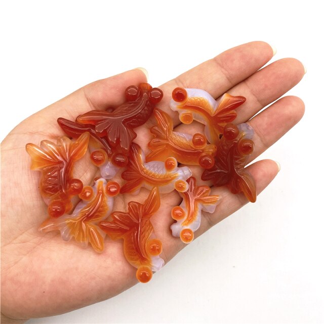 Carnelian Agate Goldfish - Floral Fawna