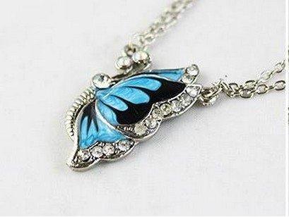 Charming Blue Butterfly Necklace - Floral Fawna