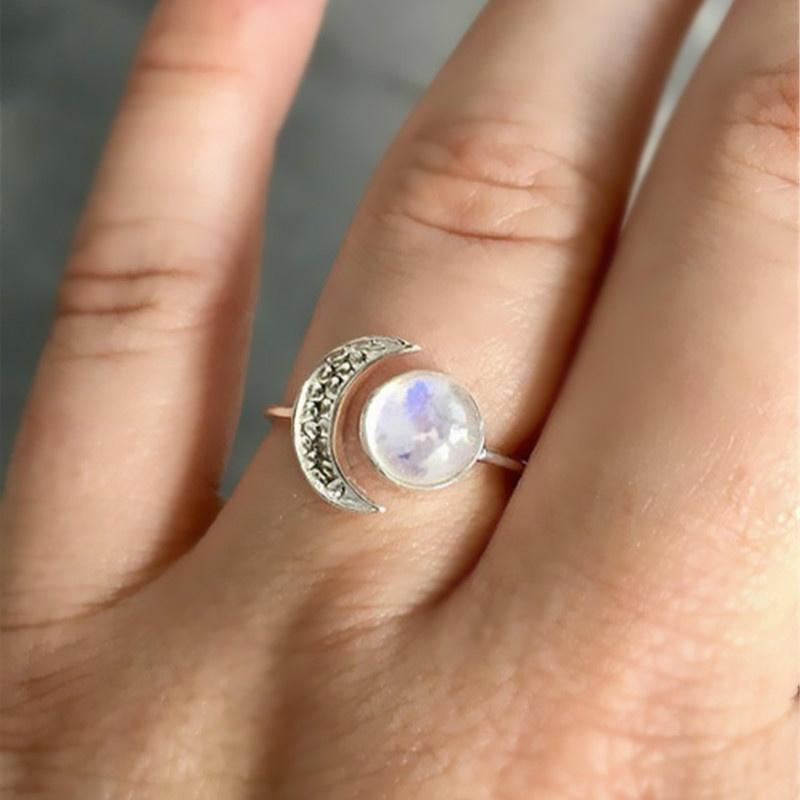 Celestial Moonstone Princess Ring - Floral Fawna