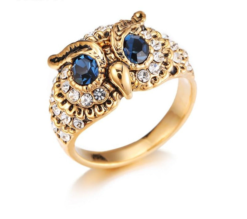 Austrian Rhinestones Owl Eyes Ring - Floral Fawna