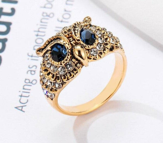 Austrian Rhinestones Owl Eyes Ring - Floral Fawna