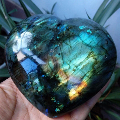 Labradorite Heart Crystal - Floral Fawna