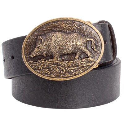 Leather Wild Boar Belt - Floral Fawna