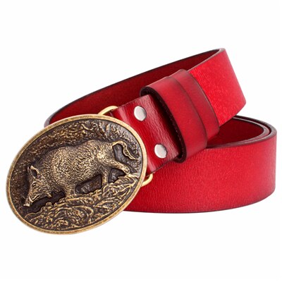 Leather Wild Boar Belt - Floral Fawna