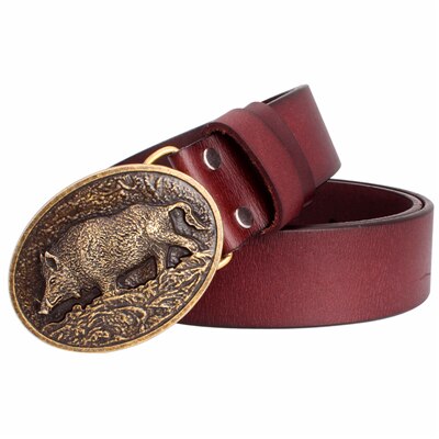 Leather Wild Boar Belt - Floral Fawna