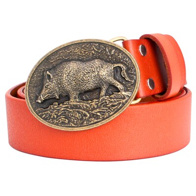 Leather Wild Boar Belt - Floral Fawna