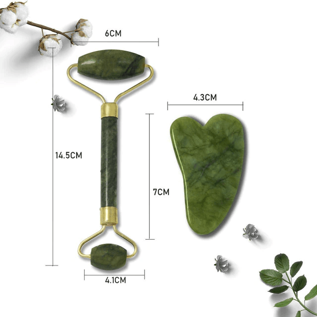 Jade Roller &amp; Gua Sha Scraper - Floral Fawna