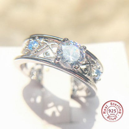 Blue Fantasy World Ring - Floral Fawna