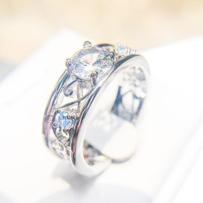 Blue Fantasy World Ring - Floral Fawna