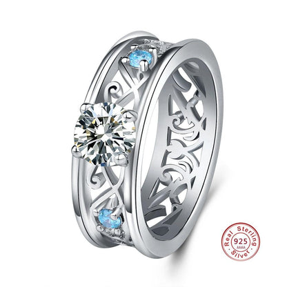 Blue Fantasy World Ring - Floral Fawna