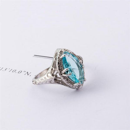 Blue Icy Snow Princess Ring - Floral Fawna